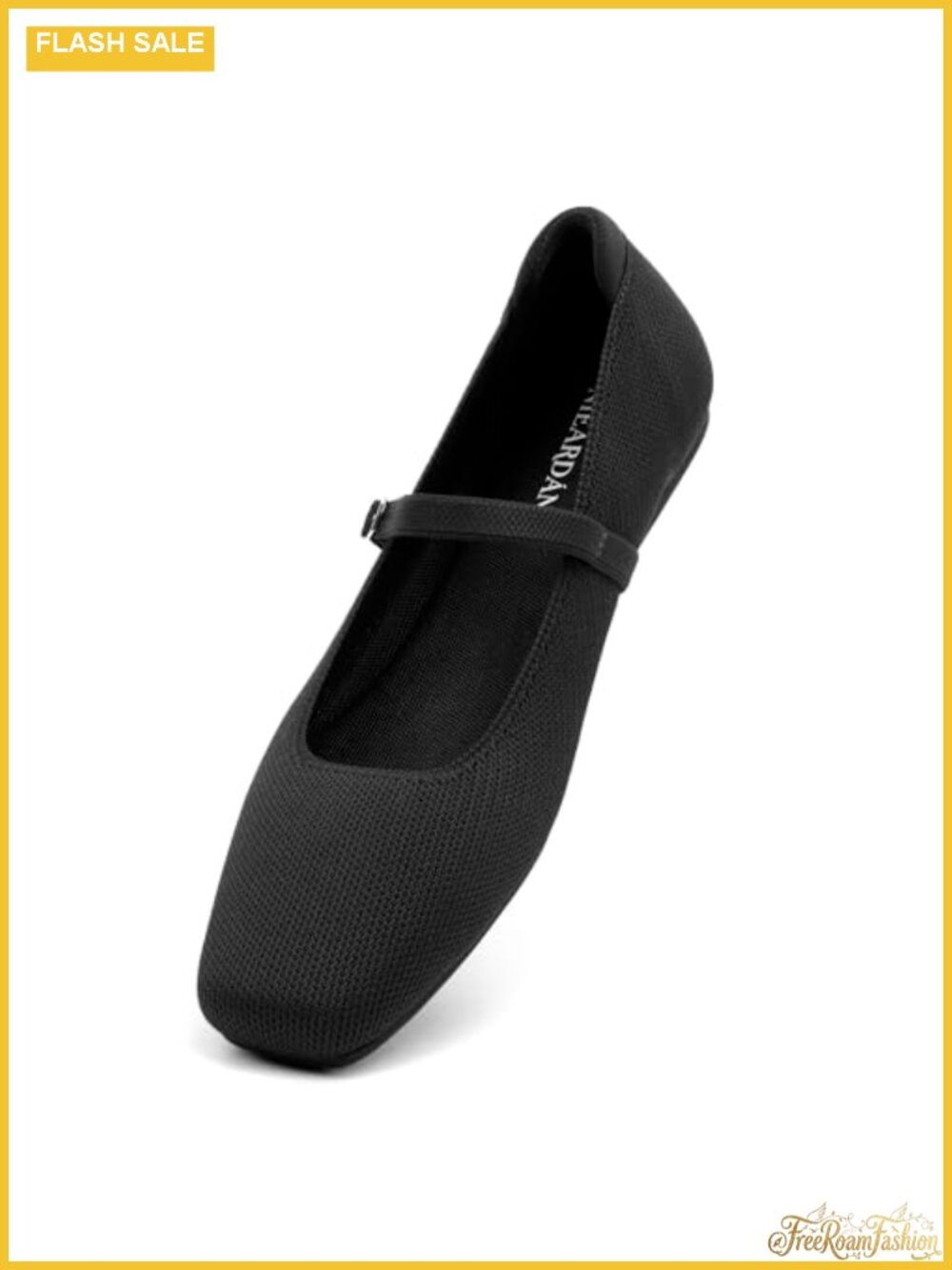 Women's Knit Ballet Flats Square Toe Slip On Comfy Mary Jane Shoes